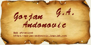 Gorjan Andonović vizit kartica